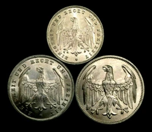 Rare 1920's Germany Weimar Republic Coin Set 3, 200, & 500 Mark Collectible Set - Picture 1 of 2