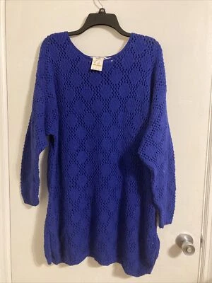 Blusa Top Vintage Chaus Para Mujer 3X Azul Tejido #1499 Foto 1 de 4