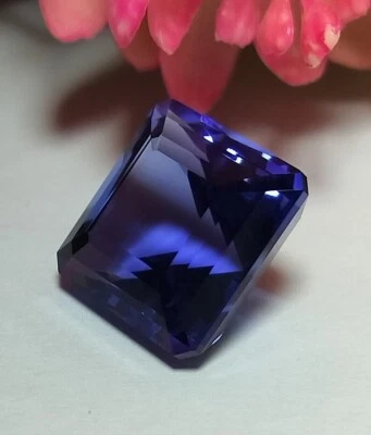 Tanzanite Square Octagon 14x14x10.70 MM Normal Step Cut Jewelry Making Like pend - Image 1 of 4