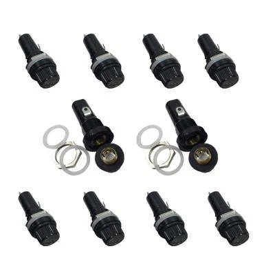 10Pcs Panel Mount Screw Cap 5x20mm Glass Fuse Holder Case For Radio Auto Stereo - Image 1 of 3