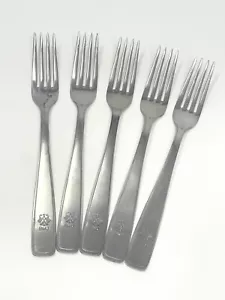 Schulze 66 BWU Germany Vintage seltene Edelstahl Tafelgabeln 8,25" 5er Set - Bild 1 von 8
