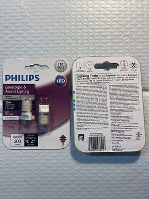 Philips LED 20W 2.2W G8 T4 Bi Pin Base 200Lm Landscape & Accent Light Bulb Lot 2 - Image 1 of 3