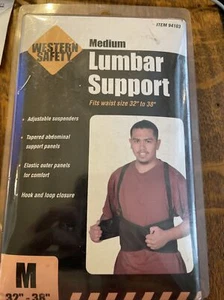 Western Safety Lumbar Support Medium 32" - 38" Adjustable Abdominal panels Elast - Picture 1 of 5