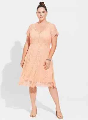 TORRID NWT $89 Stretch Mini Lace Button Front Shirt Dress Size 1 US 1X - Image 1 of 4