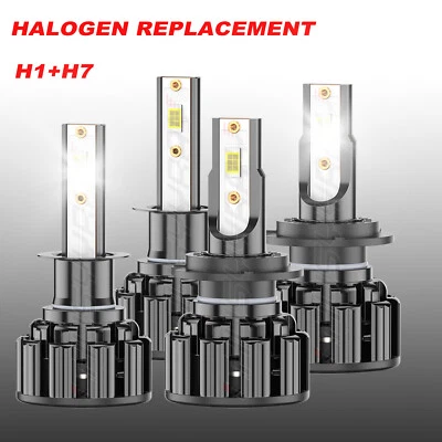 4x For Hyundai Sonata 2000-2008 H7 & H1 LED Headlight Combo 6000K White Bulbs - Image 1 of 4