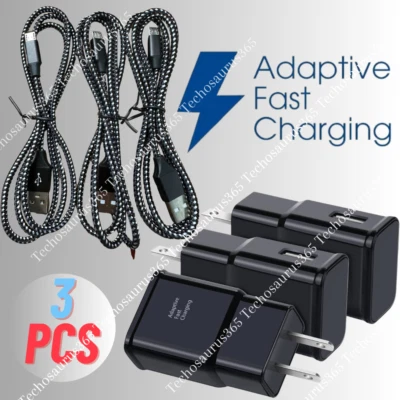 PACK de 3 cables microcargadores de carga rápida adaptables para Samsung Note5/4 S4/S3/S2 J7 Foto 1 de 4