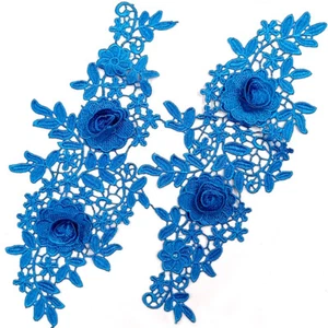 Floating flower hollow 3D embroidery polyester silk decals DIY accessories - Picture 1 of 19