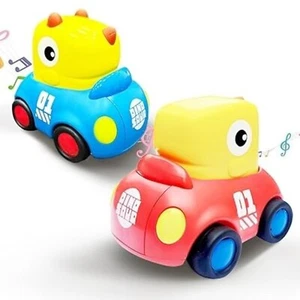 5x Dinosaur Push & Go Toy Cars – Lights, Sound, Friction Vehicles for Toddlers - Picture 1 of 6