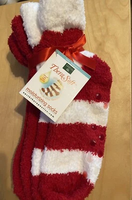 Moisturizing Socks, Red And White, T’bera Soft, Set of Two Pairs, Christmas - Image 1 of 4