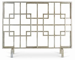 OAK PARK GEOMETRIC SQUARES DECORATIVE FIRE SCREEN - FIREPLACE SCREEN - Picture 1 of 1