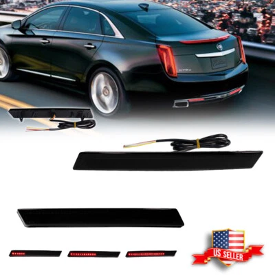 Luces LED de señal de freno trasero reflector de parachoques trasero ahumado para Cadillac XTS 13-17 Foto 1 de 4