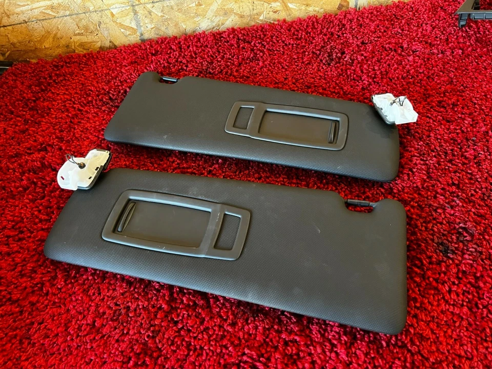 BMW F30 F36 F32 LEFT AND RIGHT SIDE SUN VISOR SHADE PANEL BLACK SET OEM 42K - Image 1 of 4
