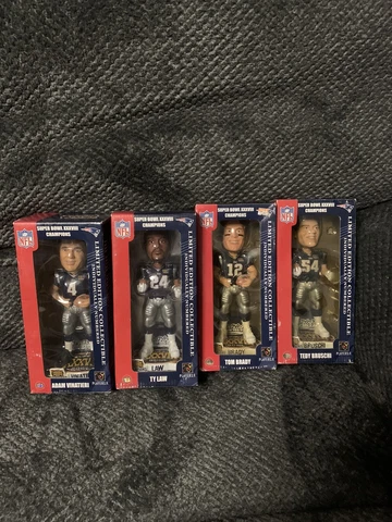 New England Patriots Super Bowl 38 Bobblehead Lot Of 4 Tom Brady Cover