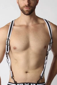 Cellblock 13 White Black Trojan Neoprene Harness Medium M - Picture 1 of 6