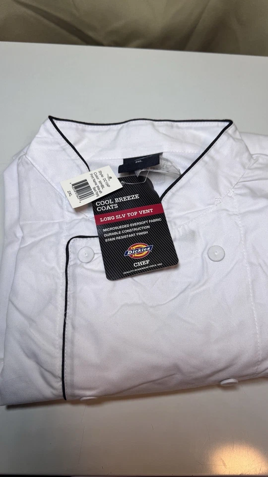 Dickies Cool Breeze Chefs Coat XXL NWT DC104P - Image 1 of 4