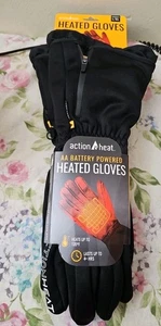 NEW ActionHeat Women's Black Heated Snow Gloves L/XL 2AA Battery Operated. - Picture 1 of 5