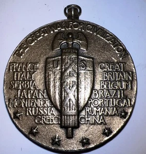 WW 1 Great War For Civilization Victory Medal United States Service Medal - Picture 1 of 2