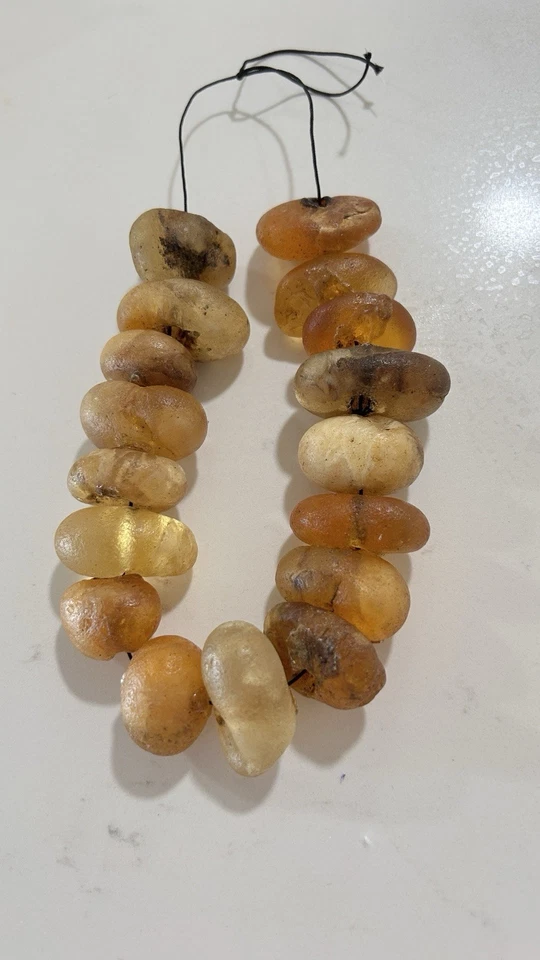 #321: Una cadena de 17 cuentas ámbar antiguas naturales para hacer joyas Foto 1 de 4