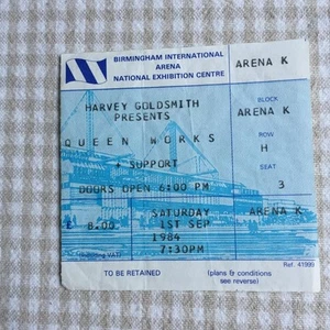 Queen ticket Birmingham NEC 01/09/84 no H3 - Picture 1 of 1