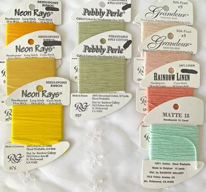 Rainbow Gallery Needlepoint Threads Lot of 9 Assorted Spring Colors New - Picture 1 of 4