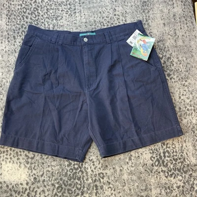Pantalones Cortos Big Dogs Vintage Nuevos de Lona 40 Azul Marino 8” Entrepierna Plisada React Birdseye Foto 1 de 4