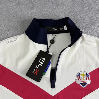 RLX Ralph Lauren Pullover Womens Medium Navy Red White 1/4 Zip Performance Golf - Image 1 of 4