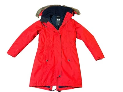 Helly Hansen Mayan Primaloft Faux Fur Hooded Coat Red Women's XS EUC - Image 1 of 4
