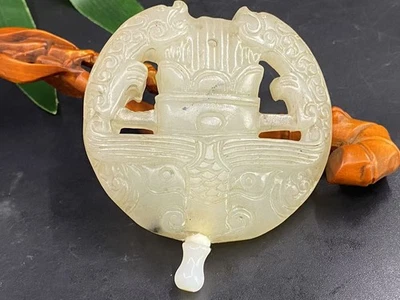 Regalo especial jade hetiano tallado a mano grabado botella tabaco estatuas "2 dragones" Foto 1 de 4