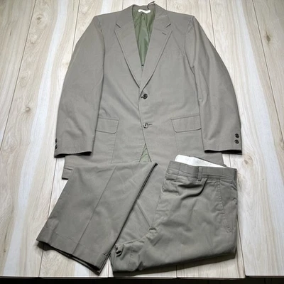 Traje De Colección Brooks Brothers Algodón Verde Para Hombre Talla 40L 35Wx30L Foto 1 de 4