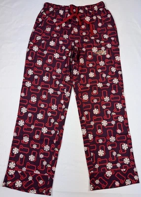 Pantalones de salón de pijama de franela Woolrich para mujer medianos de algodón rojo borgoña vacaciones Foto 1 de 4