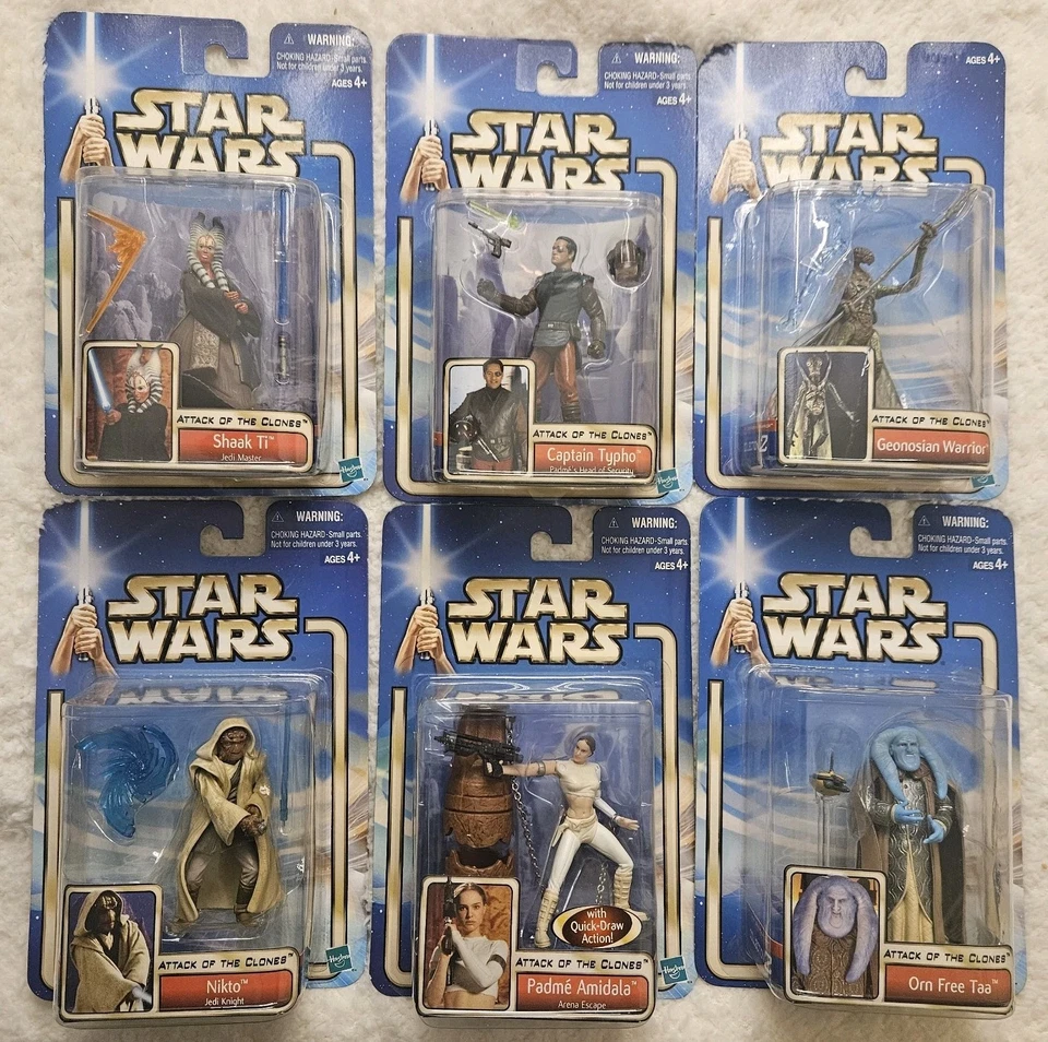 Lote 6 FIGURAS STAR WARS 2002 El Ataque de los Clones Colección 2 TARJETAS LIMPIAS De Colección! Foto 1 de 4