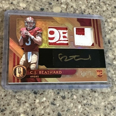 C.J. Beathard 2017 Gold Standard #263 Prime Auto 2-Patch RC 24/25 SF 49ers-NFL - Image 1 of 4