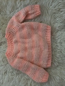 Hand Knit Children’s Sweater - Peach! Fuzzy! Made In Germany - Picture 1 of 4
