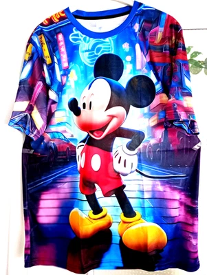 Herren T-Shirt, NEU, Größe L, 3D-Grafik, Mickey Mouse, buntfarben - Bild 1 von 4