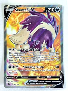 Skuntank V 180/195 Ultra Rare Silver Tempest Pokemon TCG Pack Fresh Near Mint NM - Picture 1 of 4