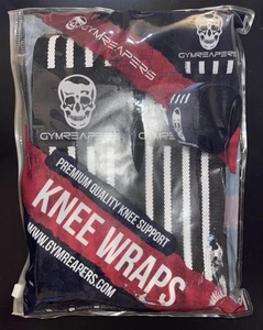 Gymreapers Knee Wraps Support Pair Weightlifting Powerlifting Black New - Picture 1 of 2