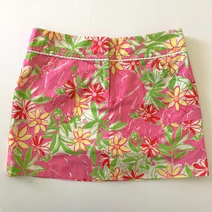 Lilly Pulitzer Hadley Stretch Cotton Skort Garden Vistas Elephants Pockets 2 - Picture 1 of 7