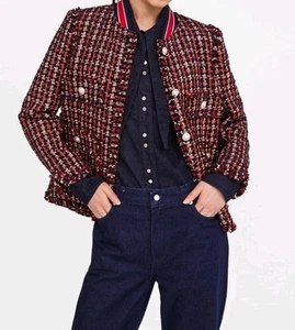 Zara Damen Tweed Sakko Gr Xs. Passend für UK 6/8 - Bild 1 von 7