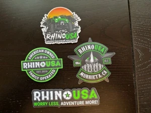 RHINO USA STICKER 4PC SET Racing Overland UTV Powersports Ultra4 Offroad - Picture 1 of 1