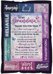 Grandma Throw Blanket, 50X60 Inches, 100% Suede Polyester, Personalized Gift for - Picture 1 of 12