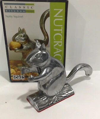 Retro Nutty Squirrel Nutcracker Figural Hind Legs Holiday Cast Aluminum - Image 1 of 4