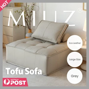 MIUZ 1pc Modular Sofa Lounge Chair Tofu Sofa Armless Seat PU Leather Couch Seat - Picture 1 of 11