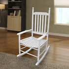 Wooden Porch Rocking Chair Patio Ourdoor Indoor Armchair High Back Lounge Chair