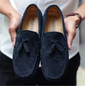 Herren Flache Fahrerschuhe Männliche Wildleder Leder Hausschuhe Weiche Mokassins Leger Halbschuhe - Bild 1 von 16