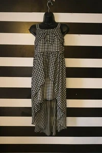 Sequin Hearts Girls Kids Sundress Spaghetti Straps Checks White / Black Size 16 - Picture 1 of 4