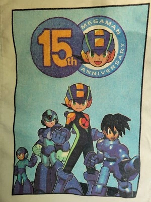 Mega Man 15th Anniversary Hanging Canvas Print Banner Scroll Capcom 24x15 X nes - Image 1 of 4