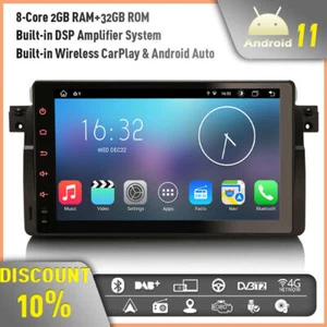 8-Core Android 11 Car Stereo GPS DAB+ DSP for BMW 3 Series E46 M3 Rover 75 MG ZT - Picture 1 of 12