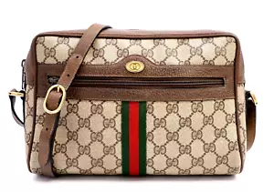 Gucci Vintage Bag Ophidia Shoulder Bag Purse Sherry GG Supreme Brown Authentic - Picture 1 of 24