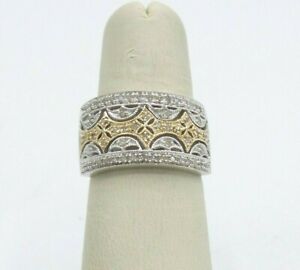 Zales .25CT Women 10KT Two Tone Gold Diamond Anniversary Birthday Fine Ring