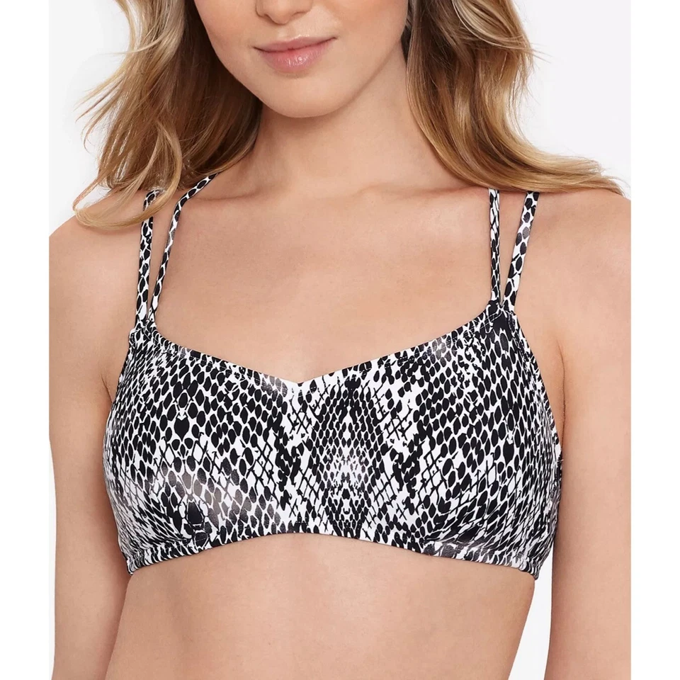 SALT COVE Juniors' Simple Scale Strappy Bralette Bikini Top XS